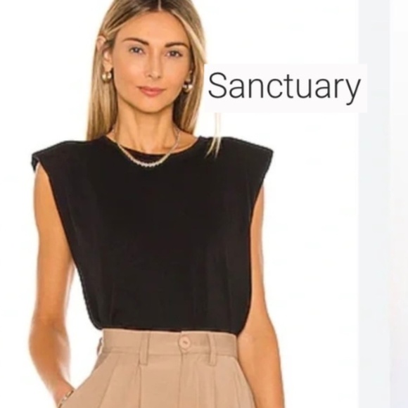 Sanctuary Tops - Sanctuary Organic Cotton shoulder pad tee, XS, CB2511
